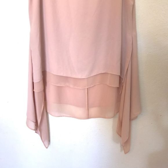 BCBGMaxAzria Blush Pink Chiffon Blouse Size S - Picture 6 of 7